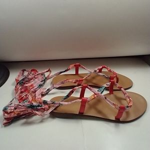 J. Crew Liberty Floral Print Wrap Sandals Women's sz 6